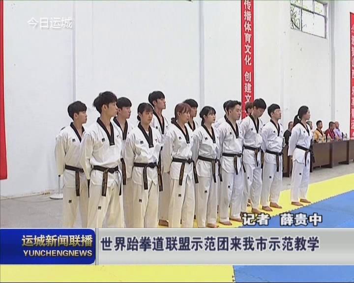 世界跆拳道联盟示范团来我市示范教学