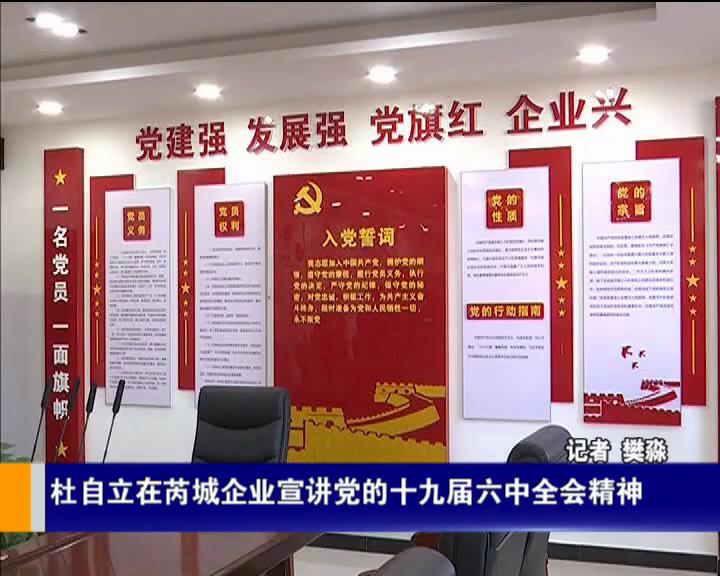 杜自立在芮城企业宣讲党的十九届六中全会精神